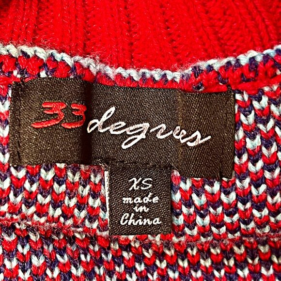 33 Degrees Ugly Christmas Sweater Merry & Bright Colorful Fuzzy Party Oversized - Picture 12 of 12